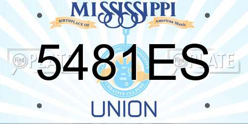 5481ES Mississippi License Plate