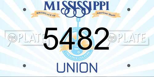 5482 Mississippi License Plate