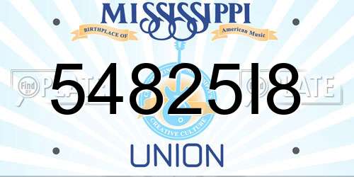 54825I8 Mississippi License Plate