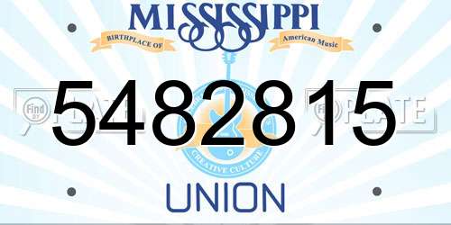 5482815 Mississippi License Plate
