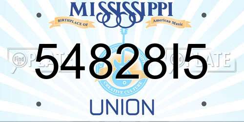 54828I5 Mississippi License Plate