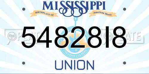 54828I8 Mississippi License Plate