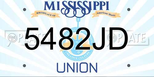 5482JD Mississippi License Plate