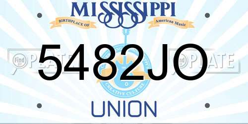 5482JO Mississippi License Plate