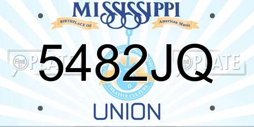 5482JQ Mississippi License Plate