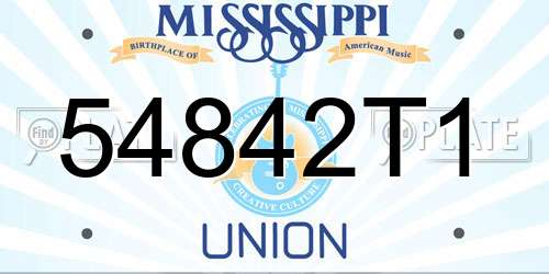 54842T1 Mississippi License Plate