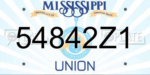 54842Z1 Mississippi License Plate