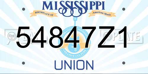 54847Z1 Mississippi License Plate