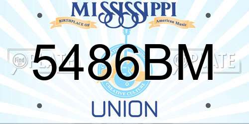 5486BM Mississippi License Plate