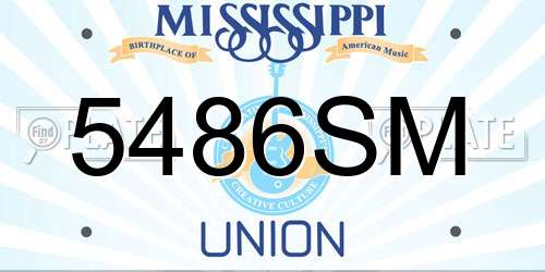5486SM Mississippi License Plate