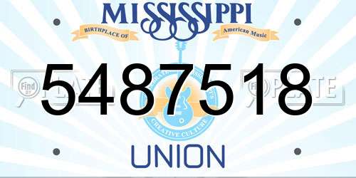 5487518 Mississippi License Plate