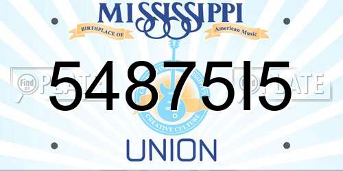 54875I5 Mississippi License Plate