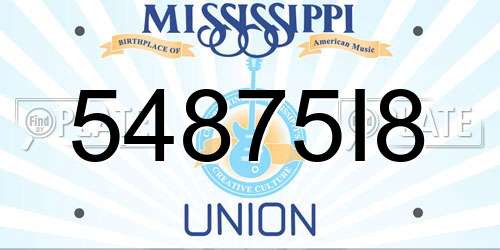 54875I8 Mississippi License Plate