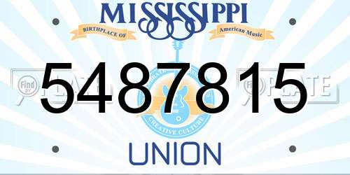 5487815 Mississippi License Plate