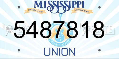 5487818 Mississippi License Plate