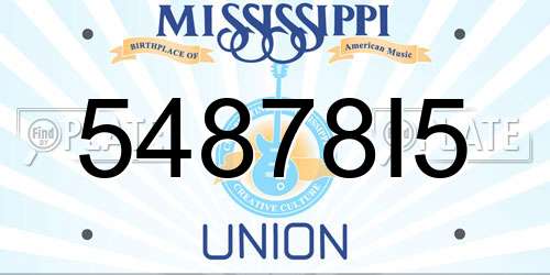 54878I5 Mississippi License Plate