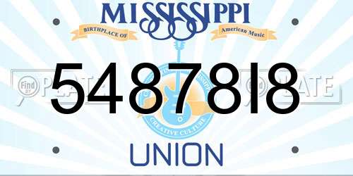 54878I8 Mississippi License Plate