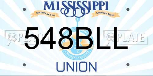 548BLL Mississippi License Plate