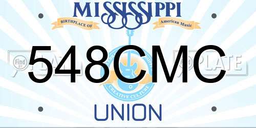 548CMC Mississippi License Plate