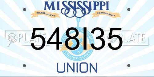 548I35 Mississippi License Plate