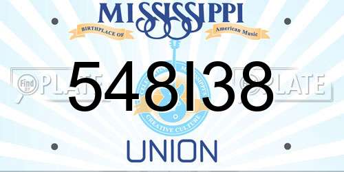 548I38 Mississippi License Plate