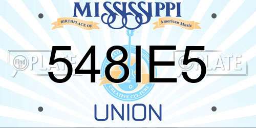 548IE5 Mississippi License Plate