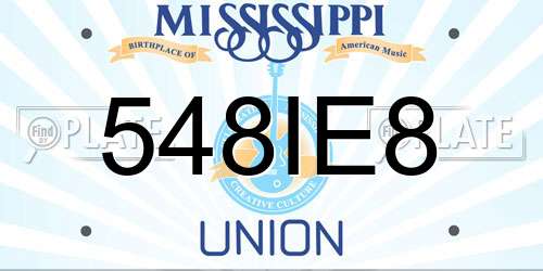 548IE8 Mississippi License Plate