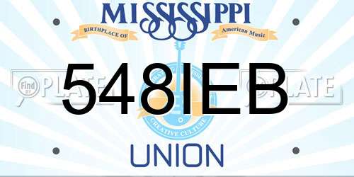 548IEB Mississippi License Plate