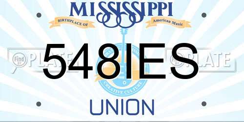 548IES Mississippi License Plate