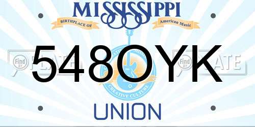 548OYK Mississippi License Plate