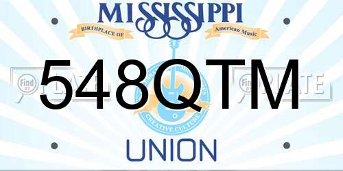 548QTM Mississippi License Plate