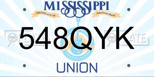 548QYK Mississippi License Plate