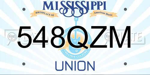 548QZM Mississippi License Plate