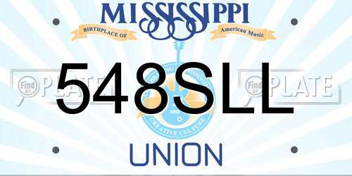 548SLL Mississippi License Plate