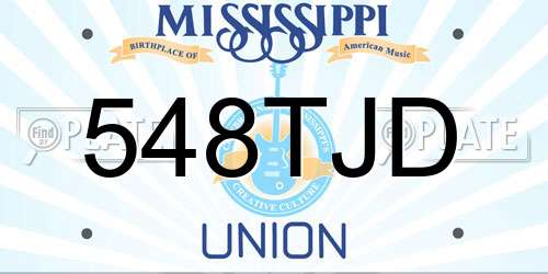 548TJD Mississippi License Plate