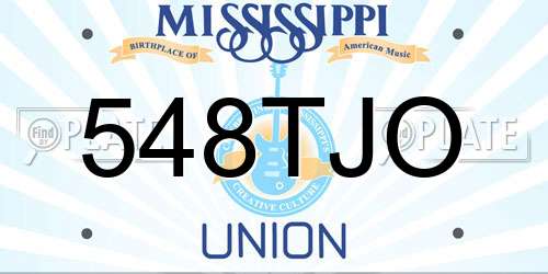 548TJO Mississippi License Plate