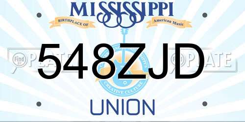 548ZJD Mississippi License Plate