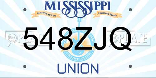 548ZJQ Mississippi License Plate