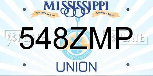 548ZMP Mississippi License Plate