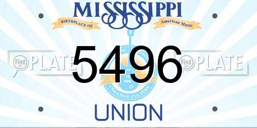 5496 Mississippi License Plate