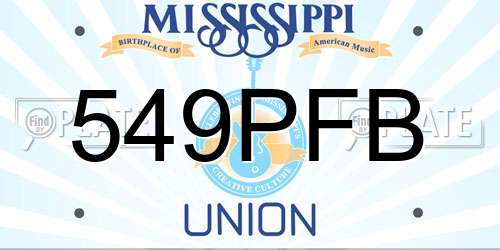 549PFB Mississippi License Plate