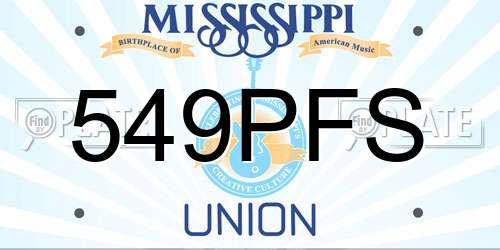 549PFS Mississippi License Plate