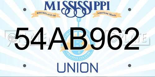 54AB962 Mississippi License Plate