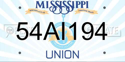 54AI194 Mississippi License Plate