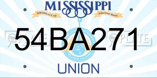 54BA271 Mississippi License Plate