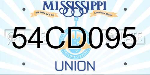 54CD095 Mississippi License Plate