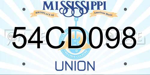 54CD098 Mississippi License Plate