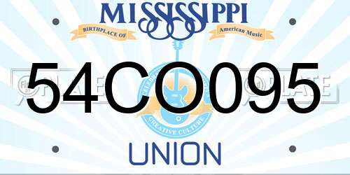 54CO095 Mississippi License Plate