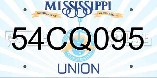54CQ095 Mississippi License Plate