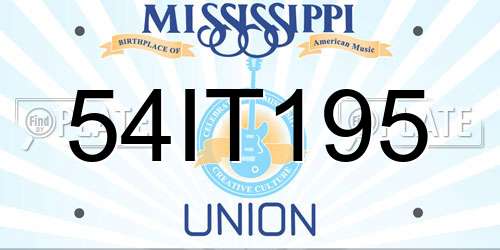 54IT195 Mississippi License Plate